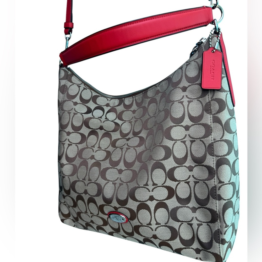 Coach Celeste signature brown canvas Hobo Bag purse NEW NWOT
